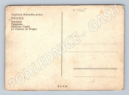 Pohlednice Praha Hradčany a Karlův most Kubašta (M4505)