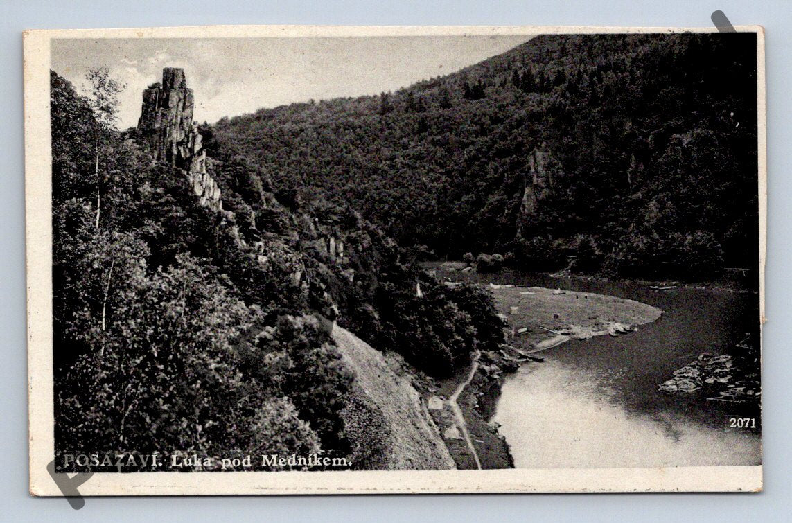 Pohlednice Posázaví louka pod Medníkem 1938 (M451)