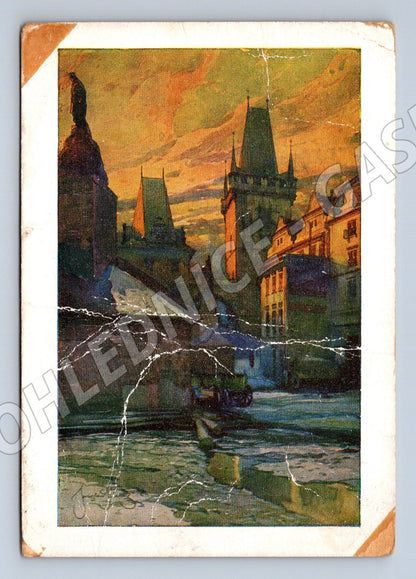 Pohlednice Praha Malostranská věž a Karlův most (M4511)