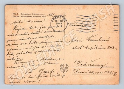 Pohlednice Praha Malostranská věž a Karlův most (M4511)