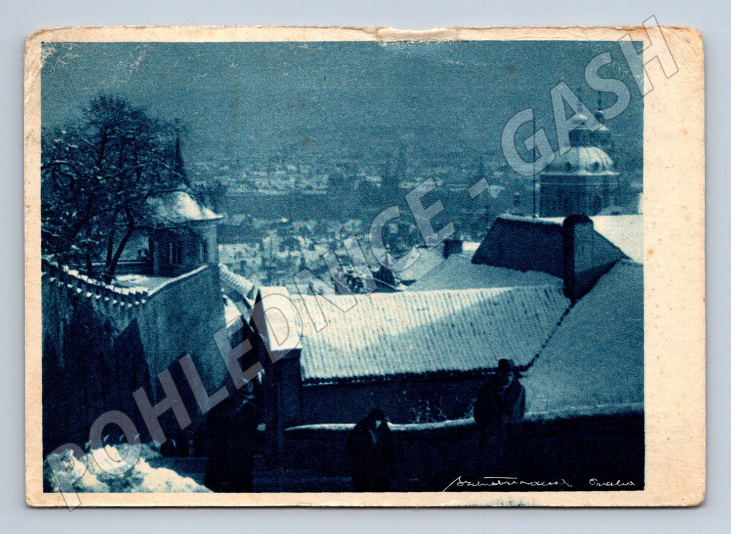 Pohlednice Praha zimní motiv architekt Vaněk (M4515)