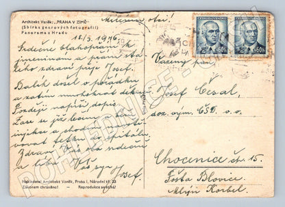 Pohlednice Praha zimní motiv architekt Vaněk (M4515)