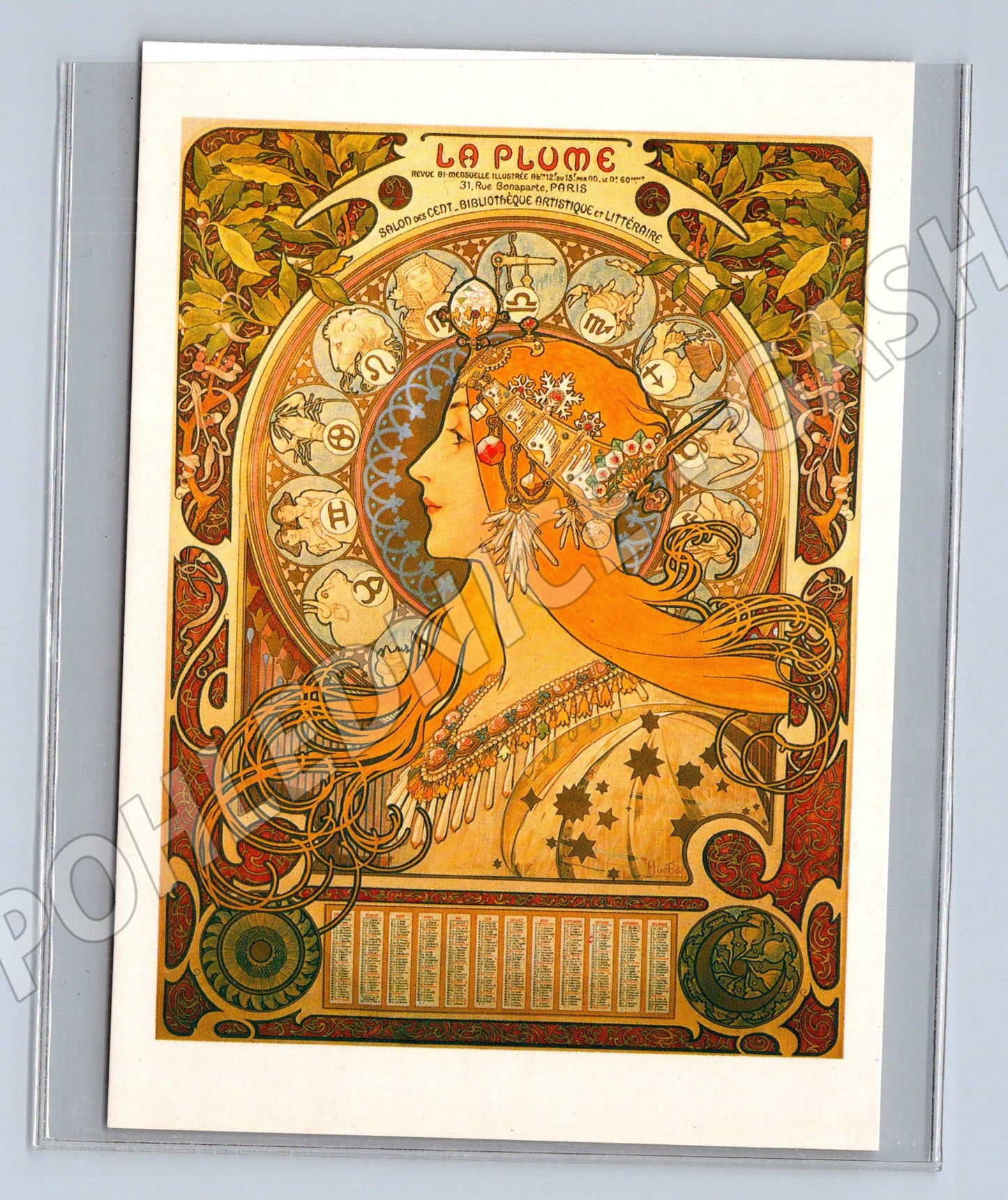 Pohlednice Alfons Mucha La Plume art nouveau (M4529)
