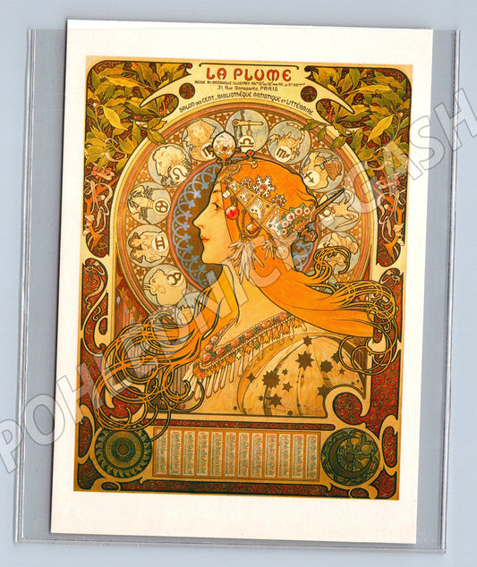 Pohlednice Alfons Mucha La Plume art nouveau (M4529)
