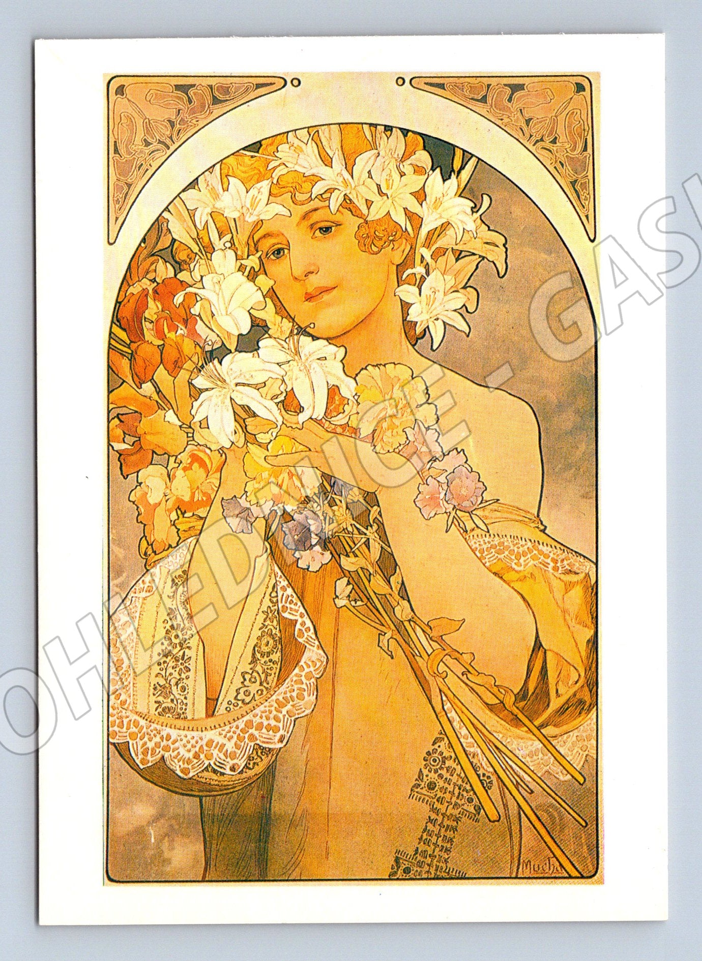 Pohlednice Alfons Mucha La Fleur secesní (M4534)