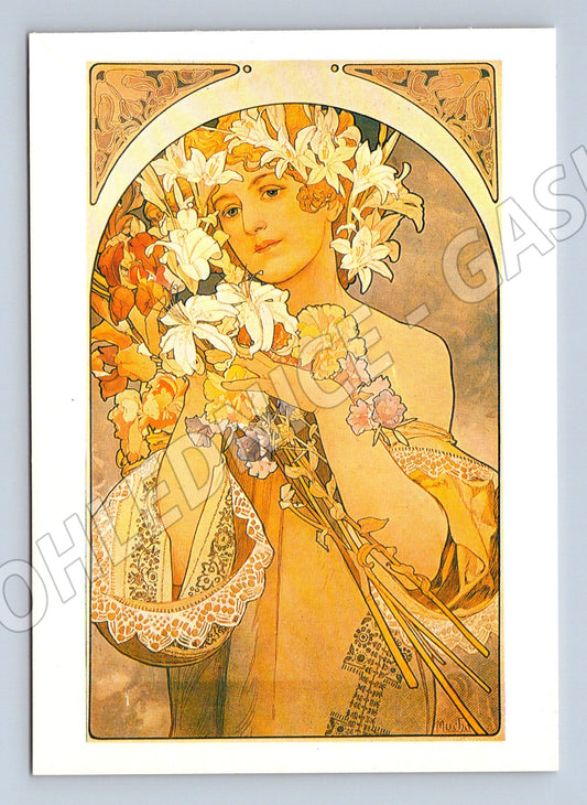Pohlednice Alfons Mucha La Fleur secesní (M4534)