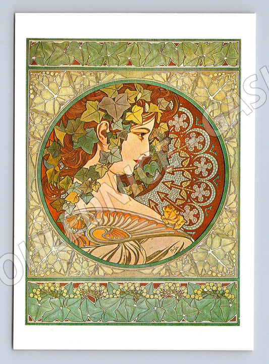 Pohlednice Alfons Mucha Le Lierre Břečťan secesní (M4548)
