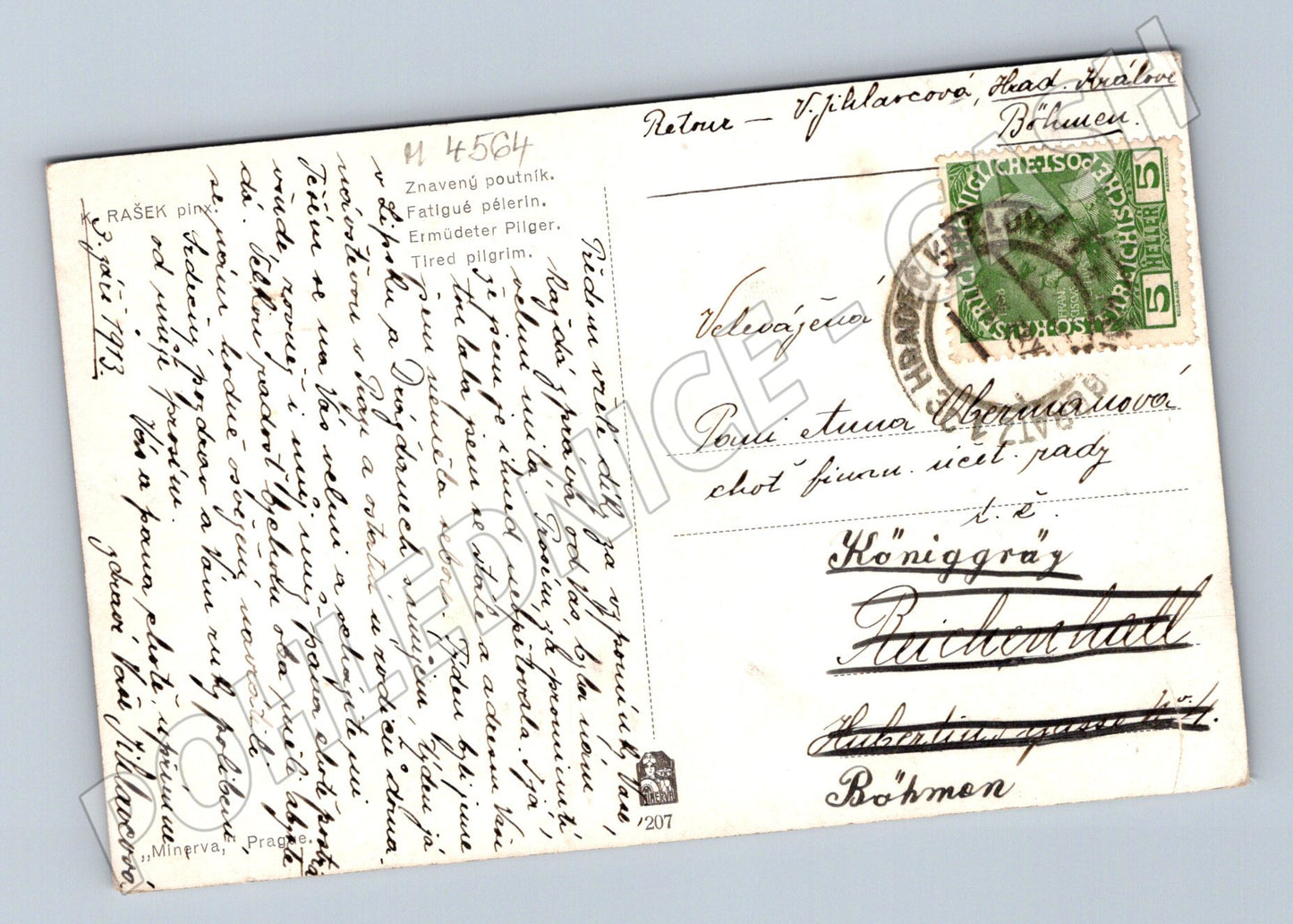 Pohlednice Znavený poutník Rašek (M4564)