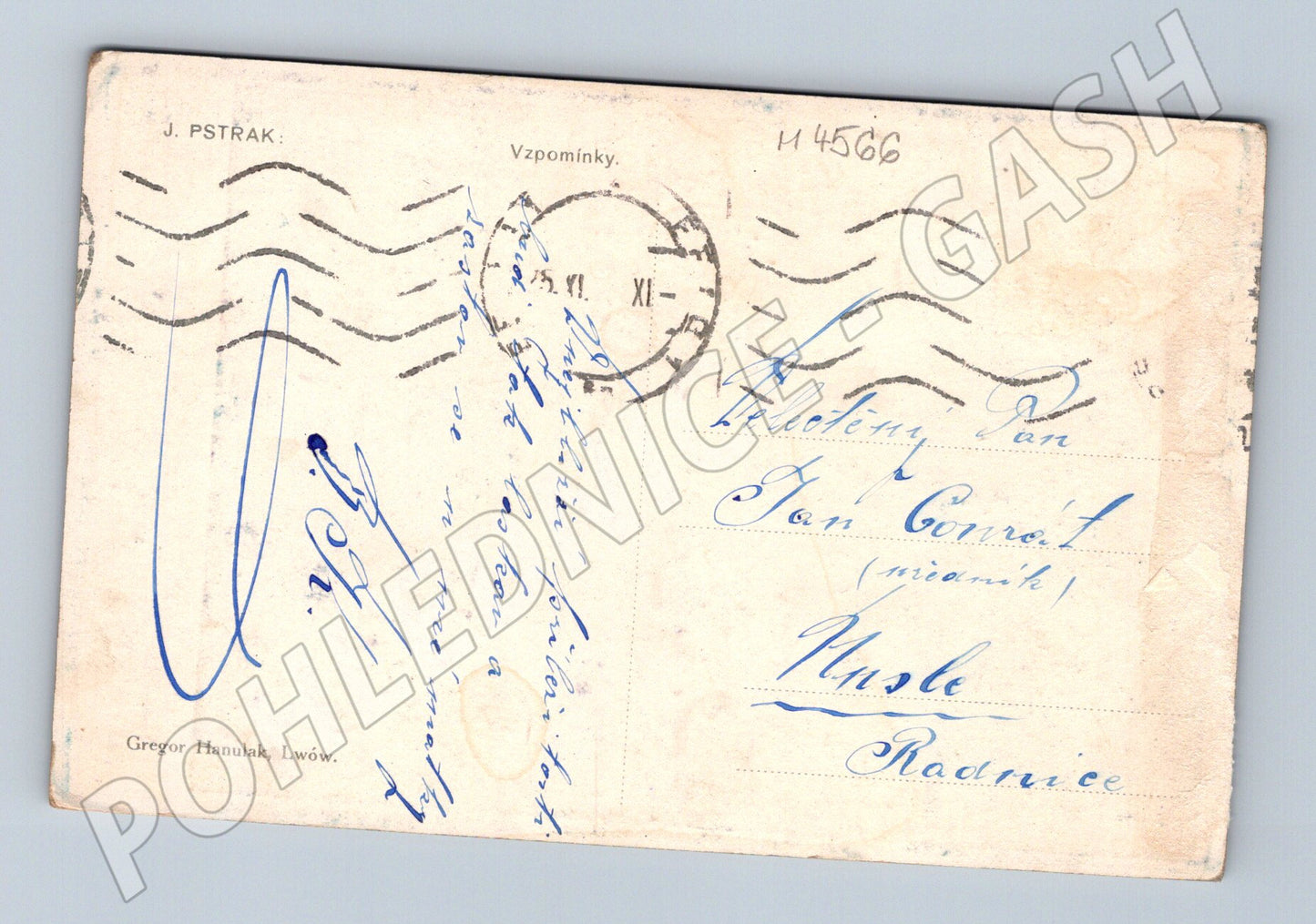 Pohlednice žena u klavíru Pstrak Hanulak (M4566)