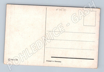 Pohlednice malovaná krajina s lodí (M4570)