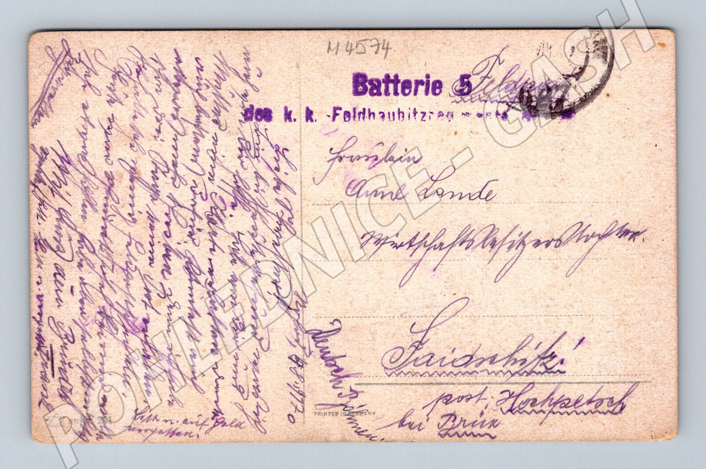 Pohlednice malovaná krajina strom u řeky (M4574)