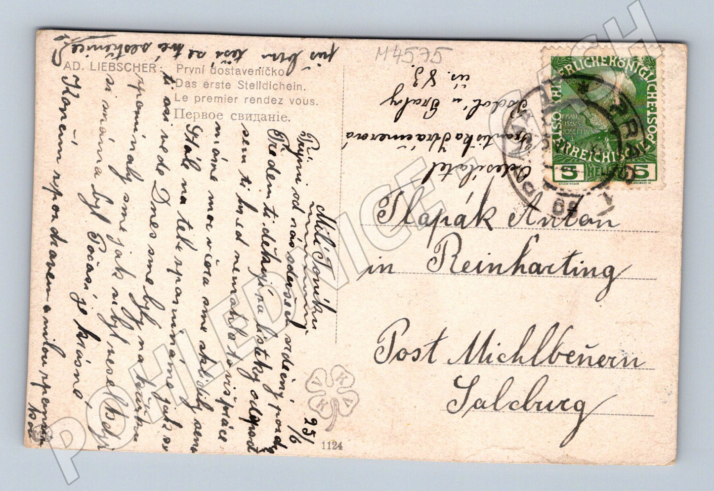 Pohlednice A Liebscher První dostaveníčko (M4575)