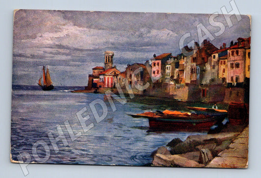 Pohlednice Pirano přístav lodě (M4577)