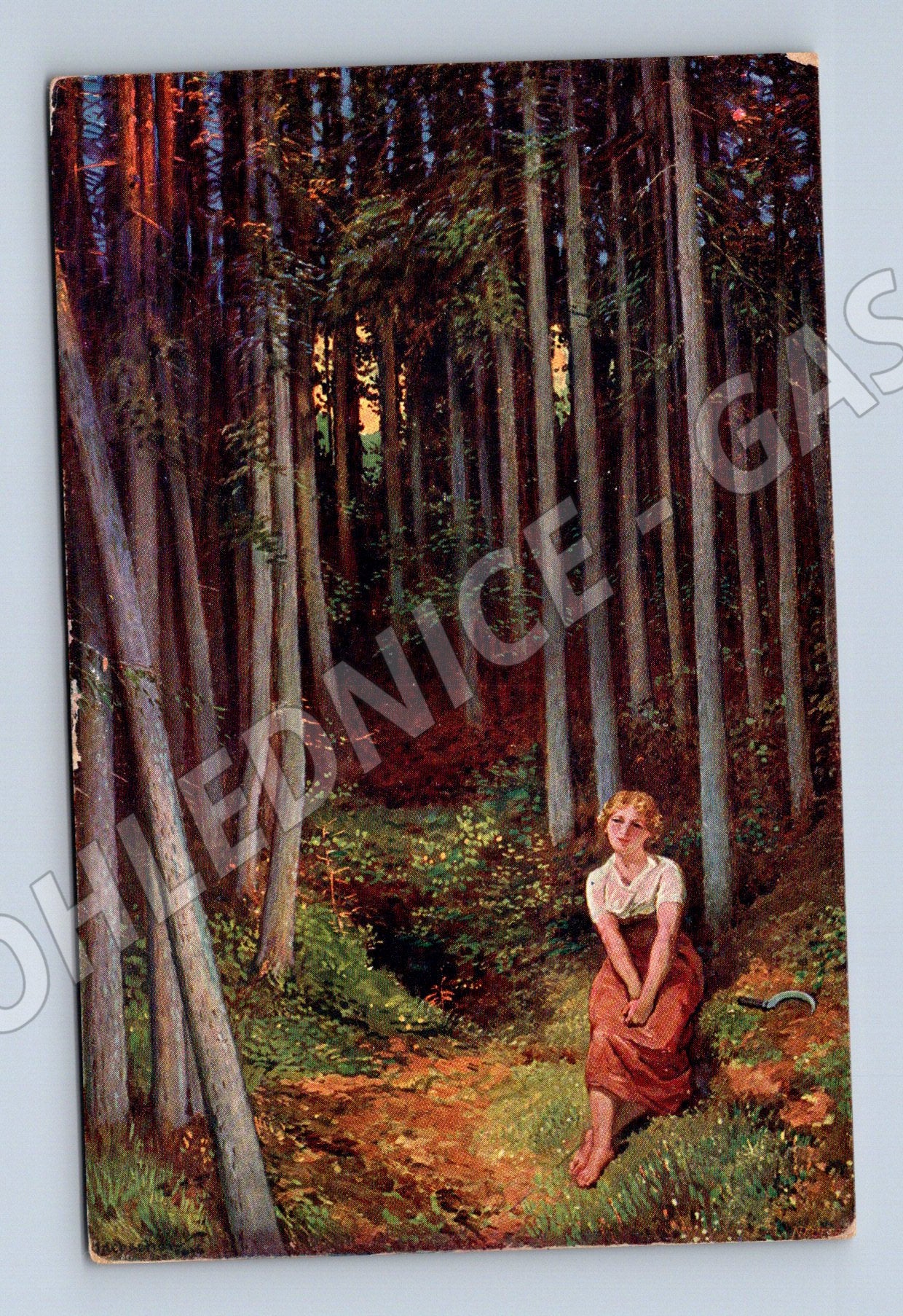 Pohlednice A Liebscher Žalo děvče trávu (M4578)