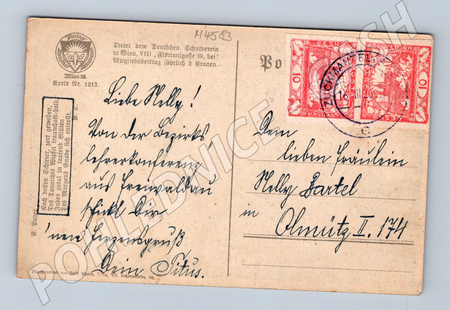 Pohlednice žena v kroji u okna etno (M4583)