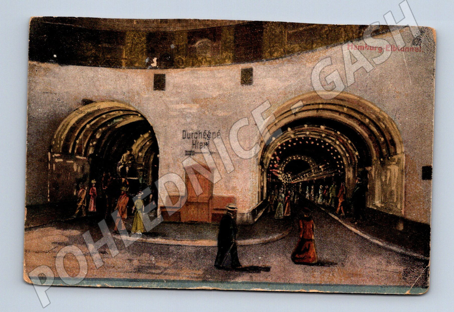 Pohlednice Hamburg Elbtunnel vchod tunelu (M4596)