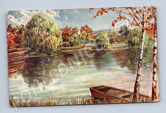 Pohlednice Lázně Mšené jezírko malovaná (M4607)