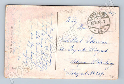 Pohlednice romantická kolorovaná malba (M4608)