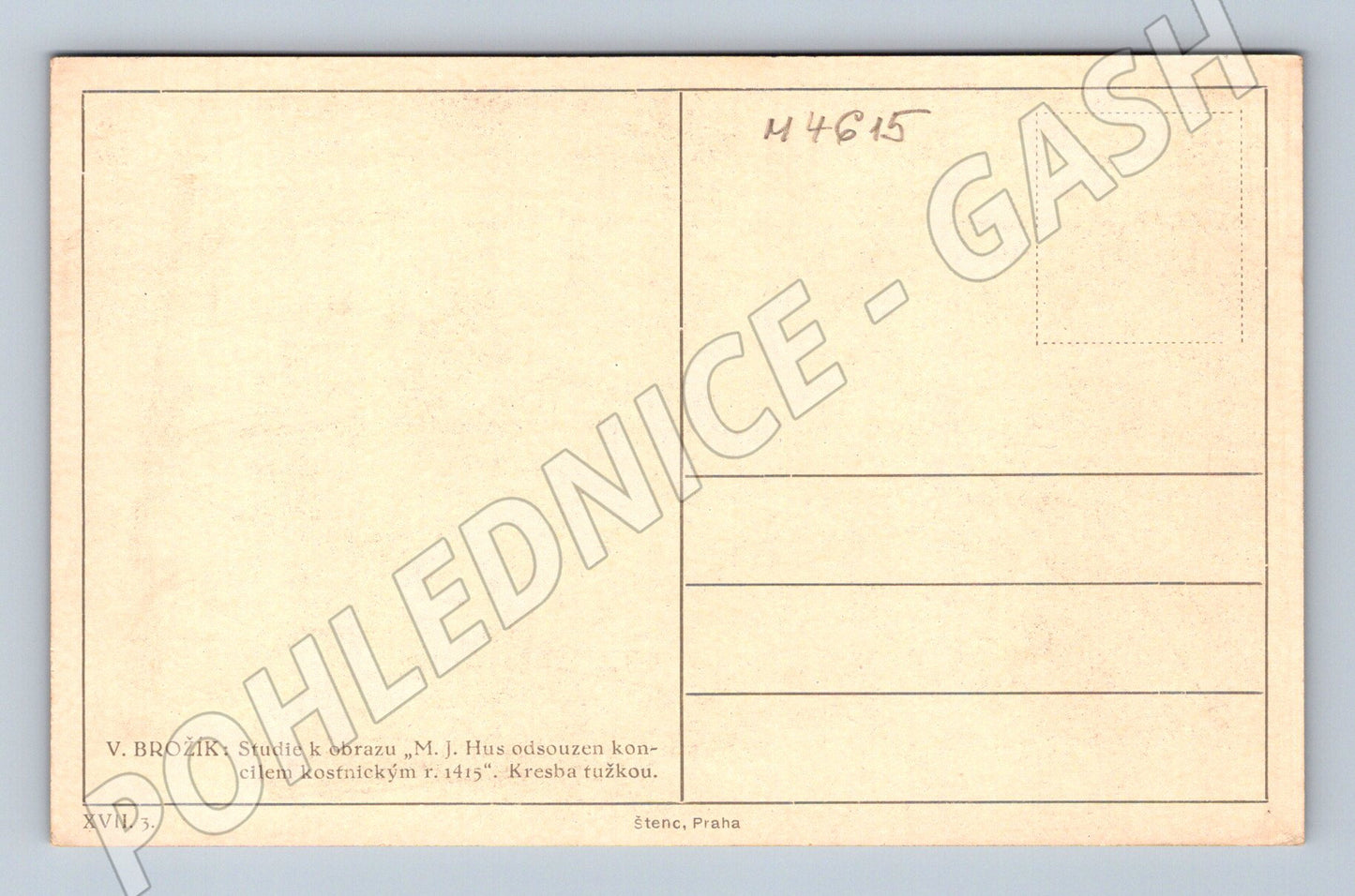 Pohlednice V Brožík studie M J Hus (M4615)