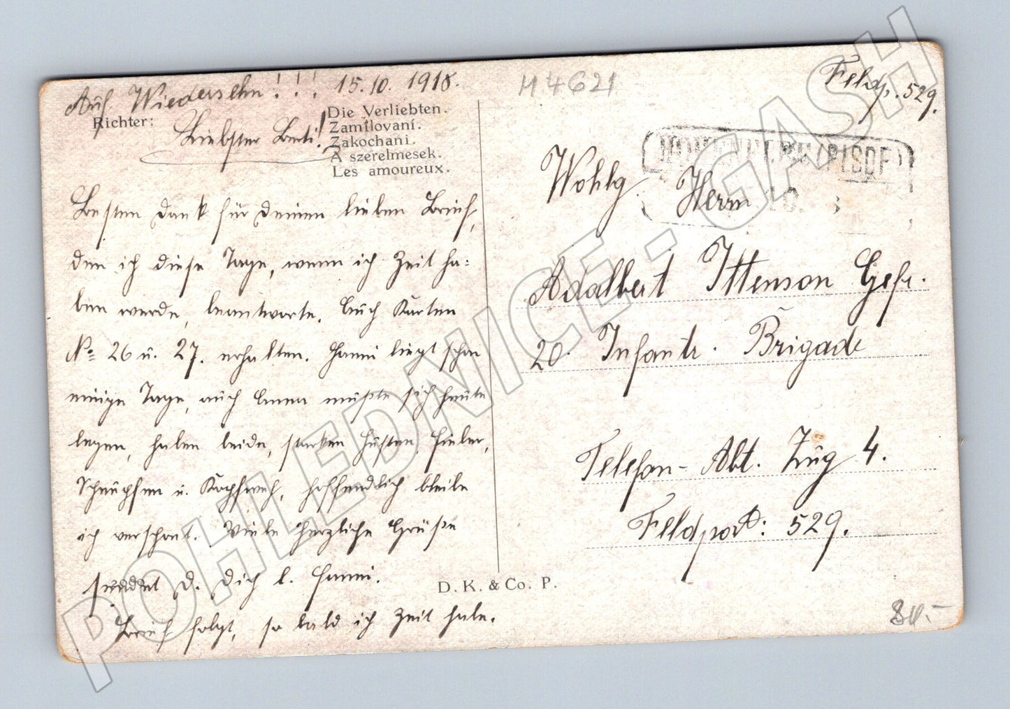 Pohlednice Die Verliebten zamilovaný pár (M4621)