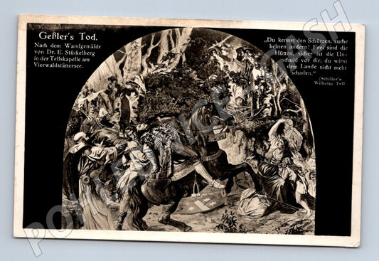 Pohlednice Švýcarsko Geßlerova smrt Tell (M4626)