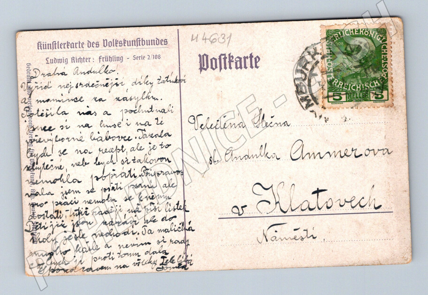 Pohlednice Ludwig Richter Jaro etno (M4631)