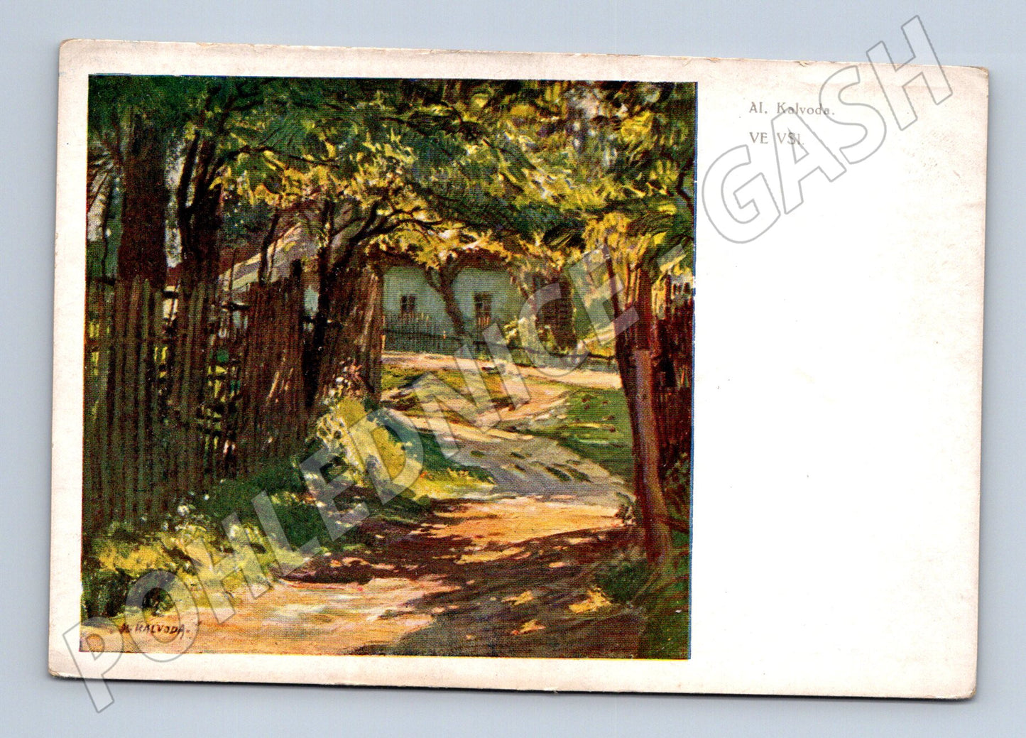 Pohlednice Al Kalvoda Ve vsi malířství (M4639)