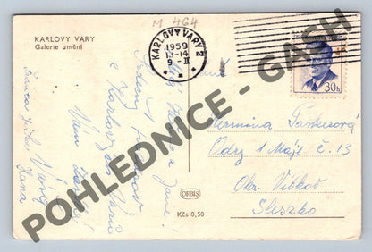 Pohlednice Karlovy Vary Galerie umění 1959 (M464)