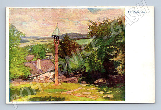 Pohlednice Al Kalvoda vesnická krajina (M4648)