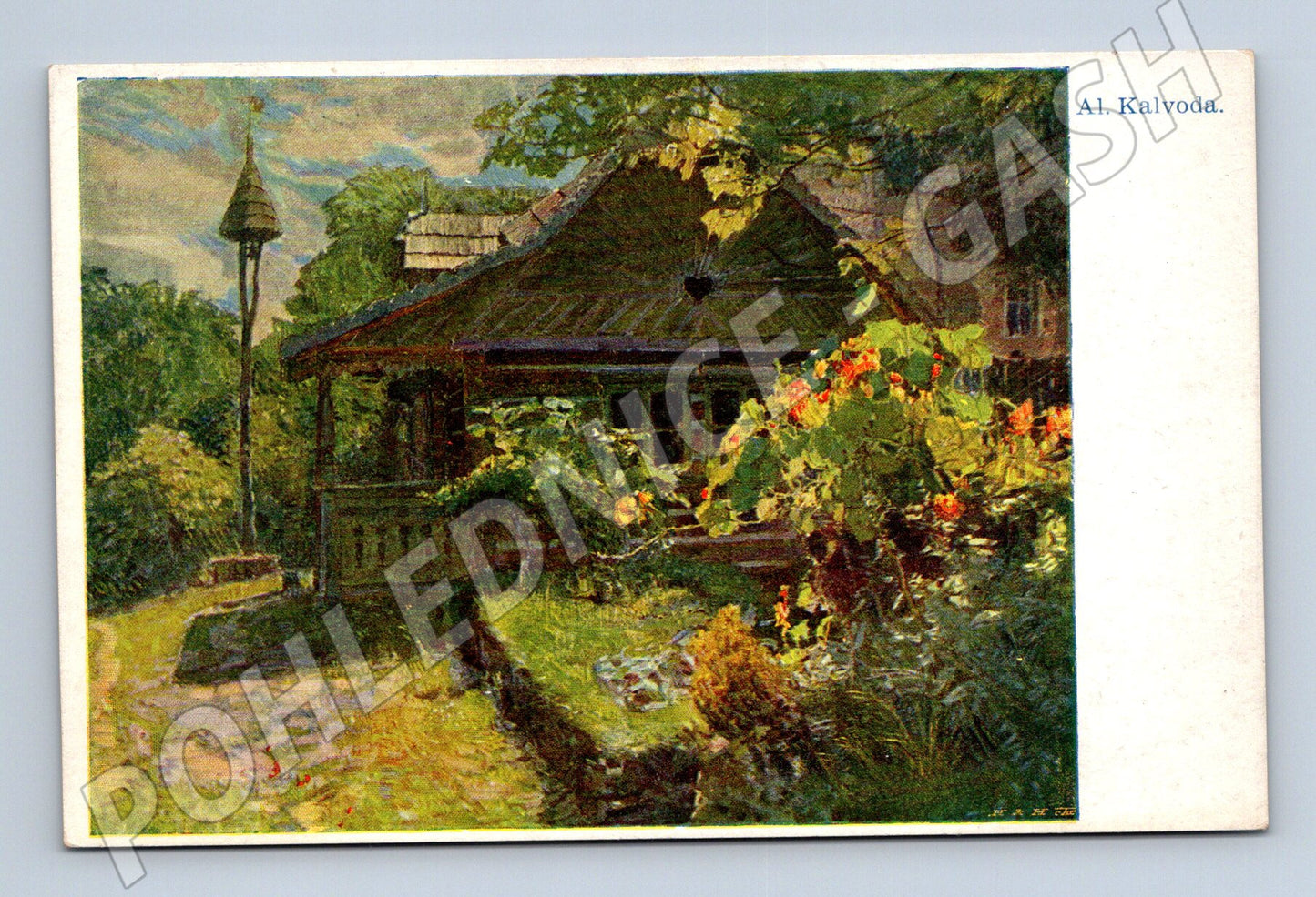 Pohlednice Alois Kalvoda venkovská chalupa (M4649)