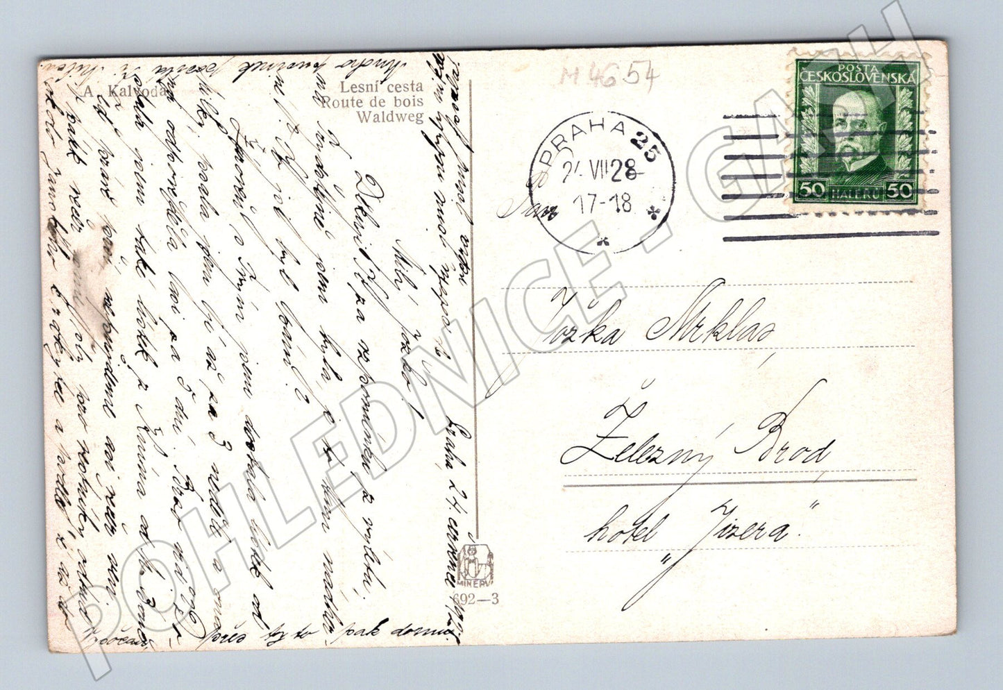 Pohlednice Lesní cesta A Kalvoda (M4654)