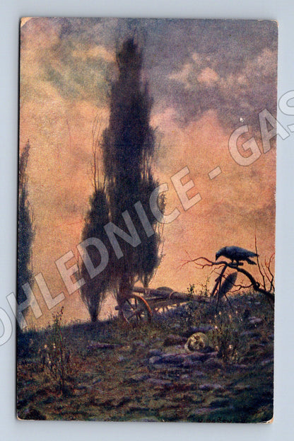 Pohlednice krajina při západu slunce (M4661)