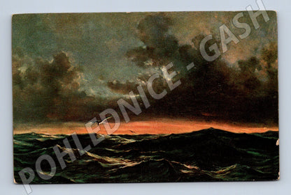 Pohlednice rozbouřené moře západ slunce (M4663)