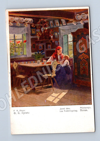 Pohlednice F K Hron Jarní den (M4671)