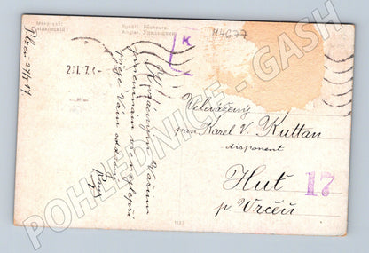 Pohlednice rybáři na loďce kolorovaná (M4677)