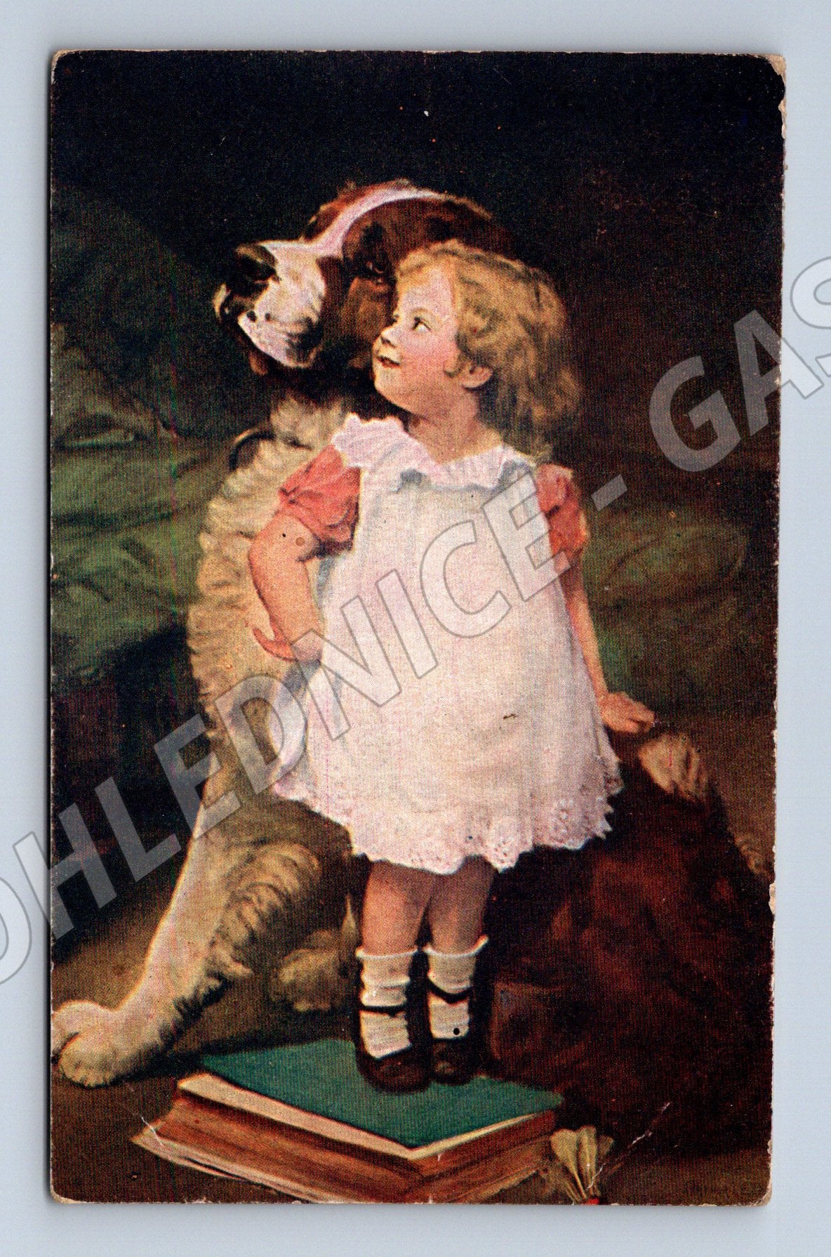 Pohlednice děvčátko se psem (M4683)