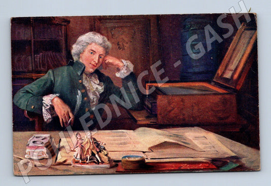Pohlednice Mozart v pracovně malířská (M4688)