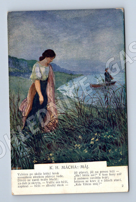 Pohlednice Mácha Máj malířský motiv (M4691)