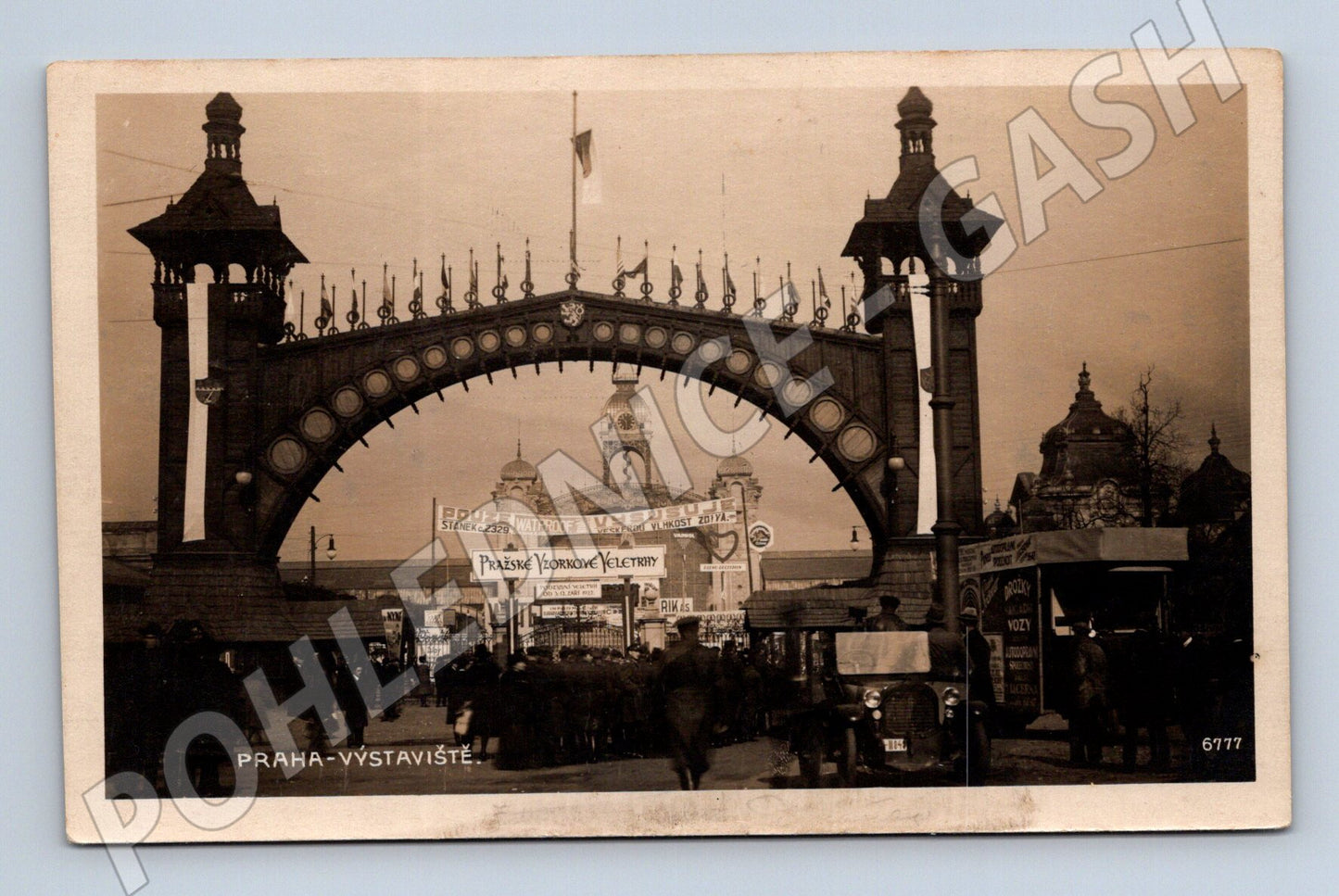 Postcard Prague Exhibition Grounds black and white (M4701)