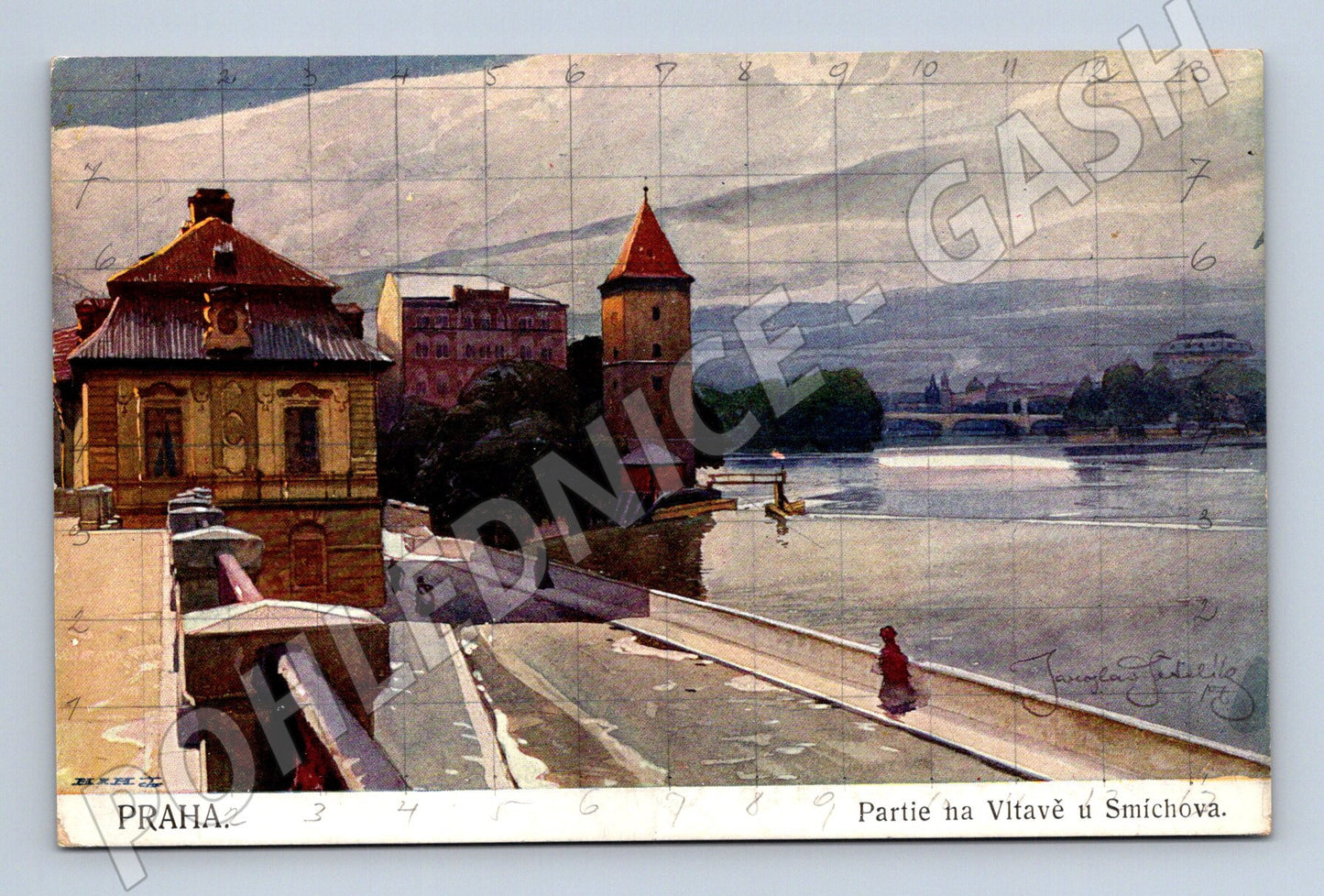 Pohlednice Praha Vltava u Smíchova Šetelík (M4704)