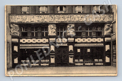Postcard Prague Bank of Legions relief (M4719)