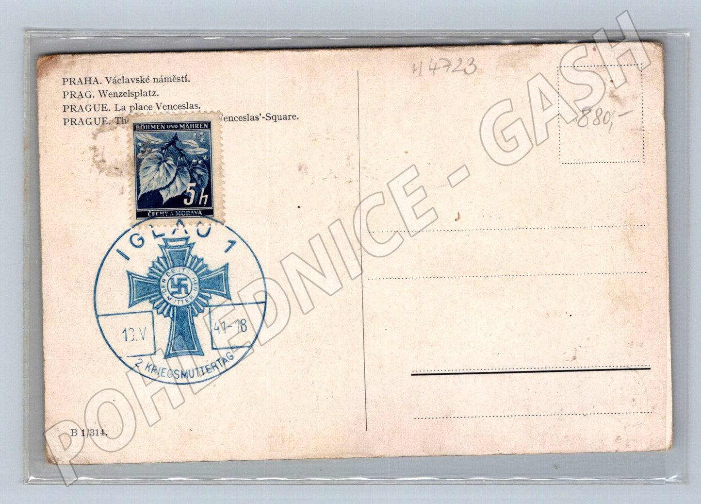 Postcard Prague Wenceslas Square (M4723)