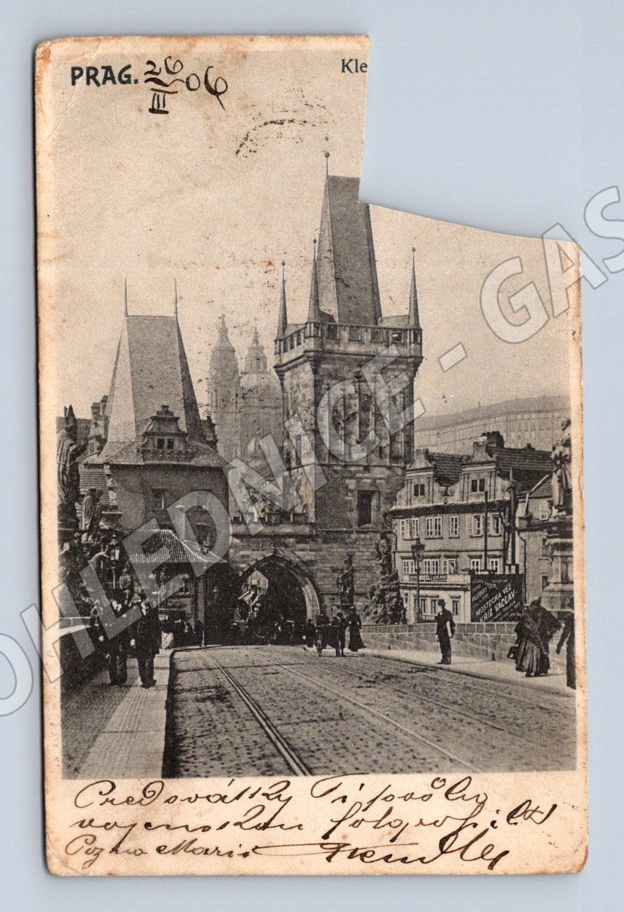 Pohlednice Praha Karlův most starý motiv (M4731)