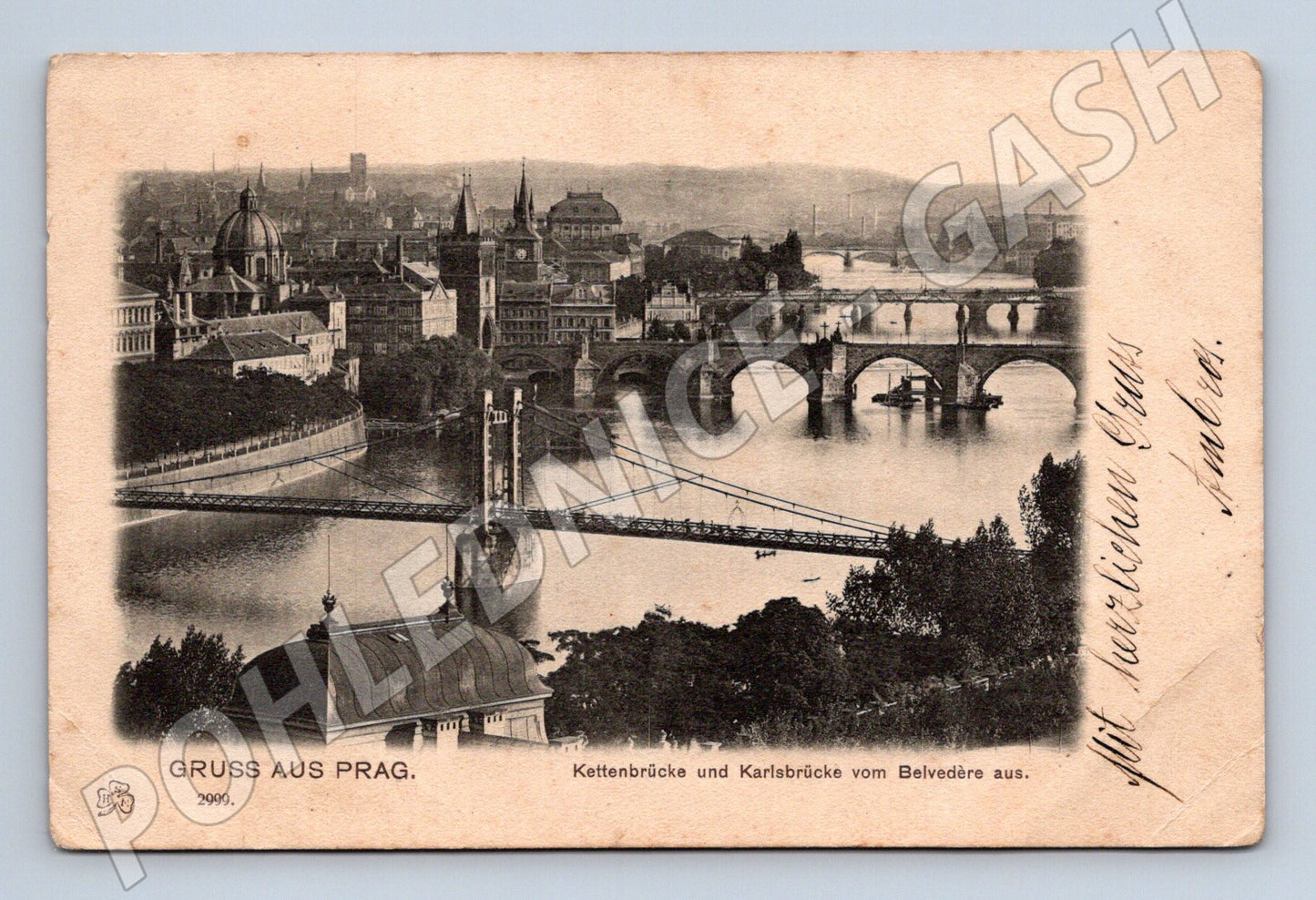 Postcard Charles Bridge and Chain Bridge (M4738)