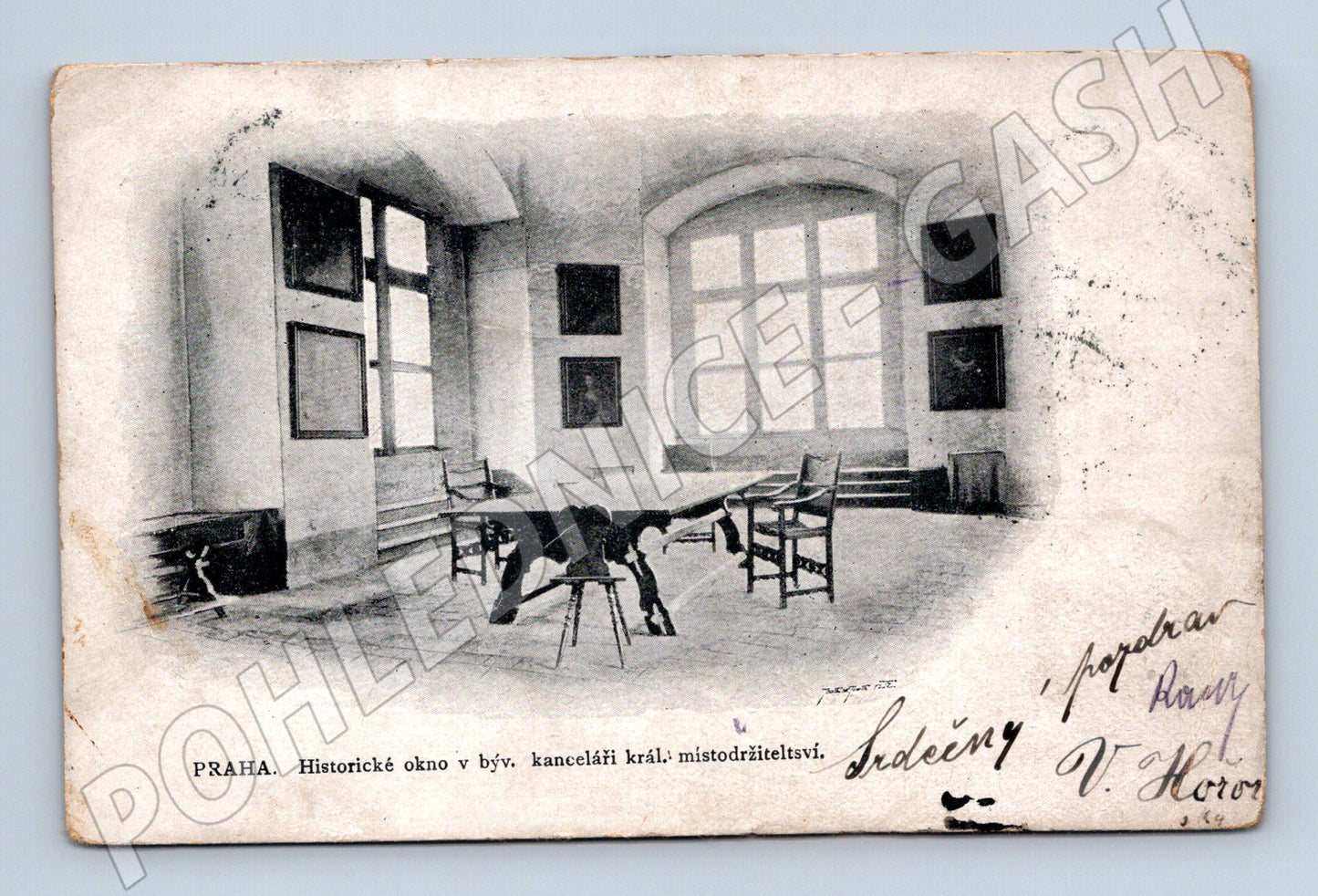 Postcard Prague historical window of the governorship (M4748)