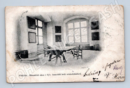 Postcard Prague historical window of the governorship (M4748)