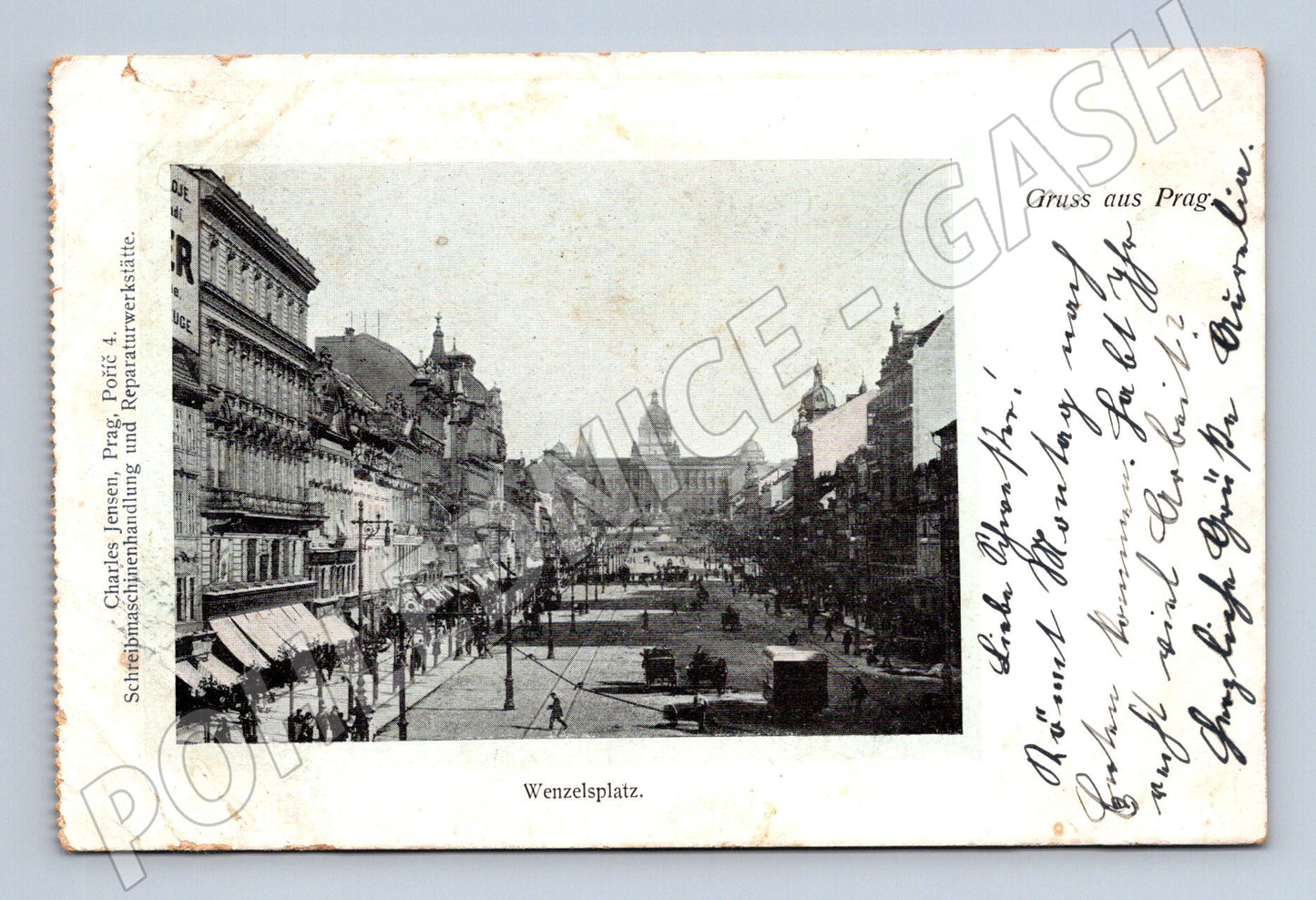 Postcard Prague Wenceslas Square Greetings from Prague (M4759)