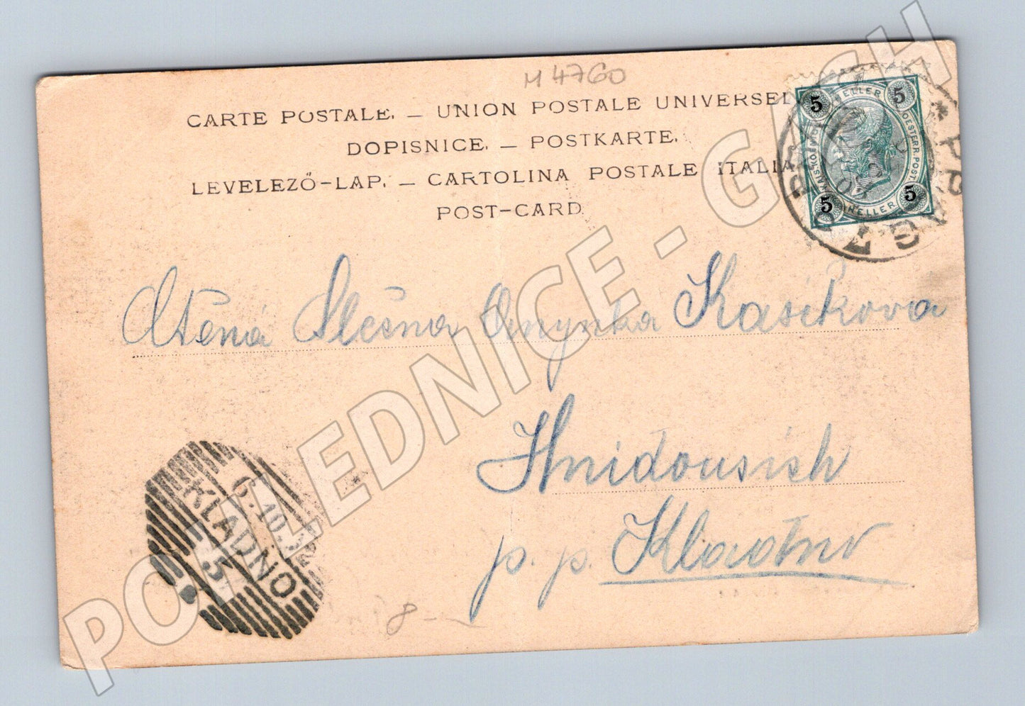Postcard Prague Hradcany greeting Bellmann (M4760)