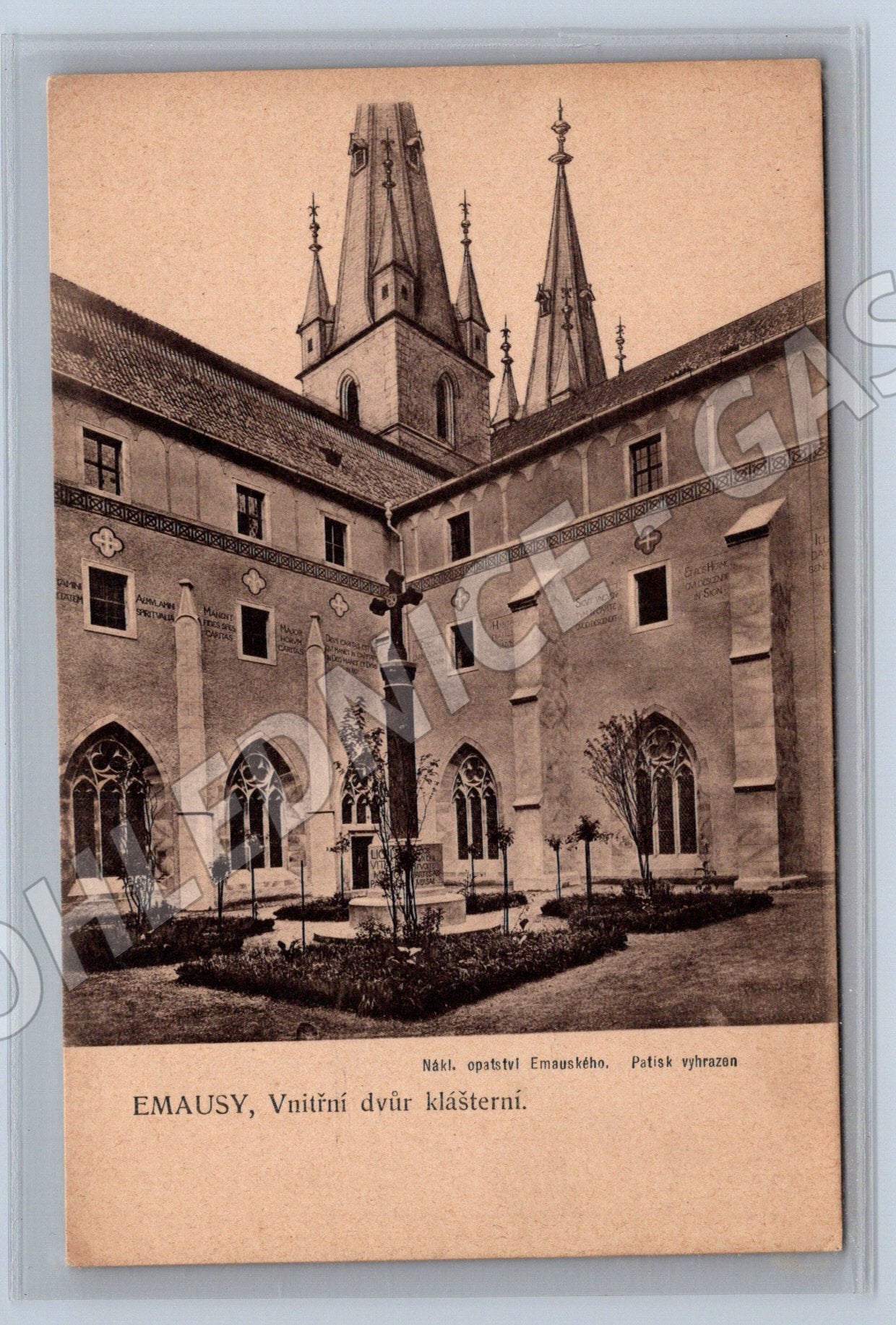 Postcard Prague Monastery Emmaus Courtyard (M4763)