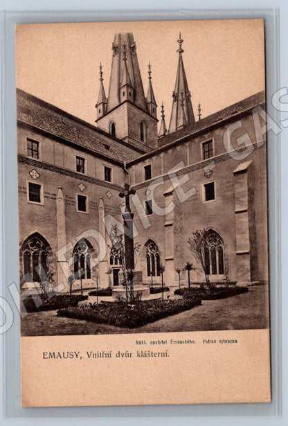 Postcard Prague Monastery Emmaus Courtyard (M4763)
